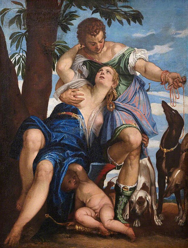 Paolo Veronese Venus and adonis with cupid